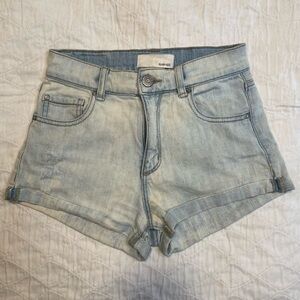 Garage Blue Jean Shorts Distressed Cut-Off Style